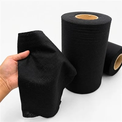 Tisu Kain Bukan Tenunan Viscose Spunlace Hitam